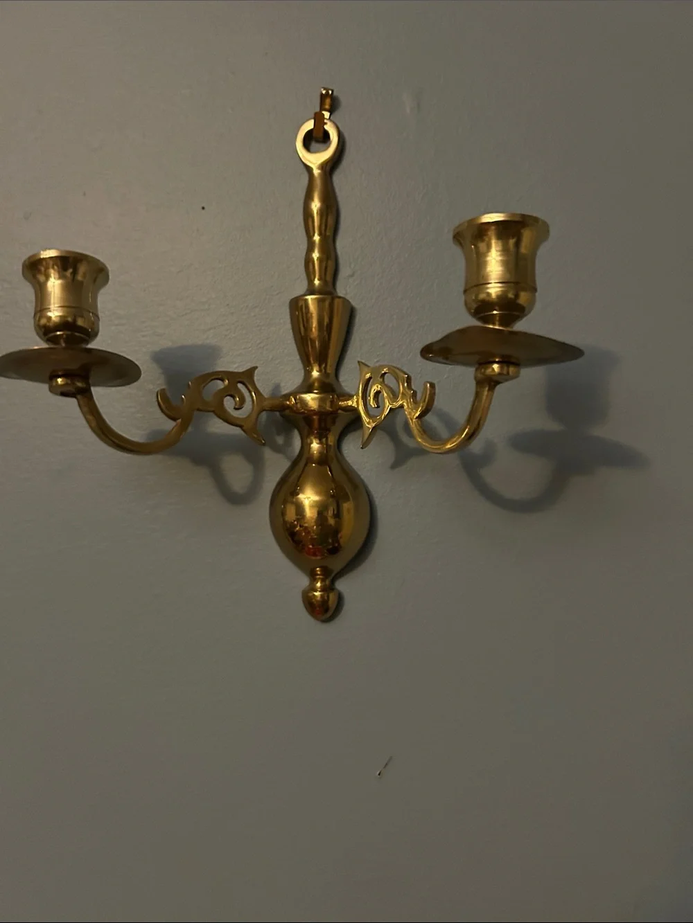 Brass Wall Sconces - PAIR Gold Finish Brass Beautiful Set z 9”x9” Price is Firm!